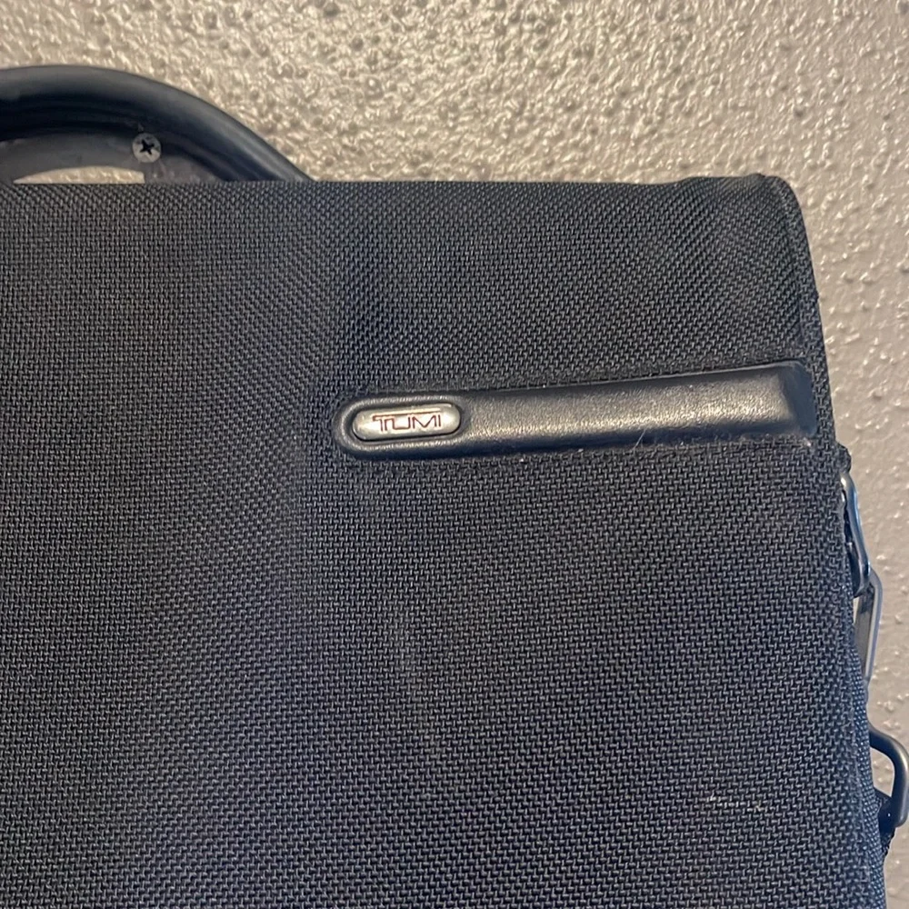 Tumi FXT Ballistic Black Nylon Pushlock Briefcase Messenger Laptop Bag